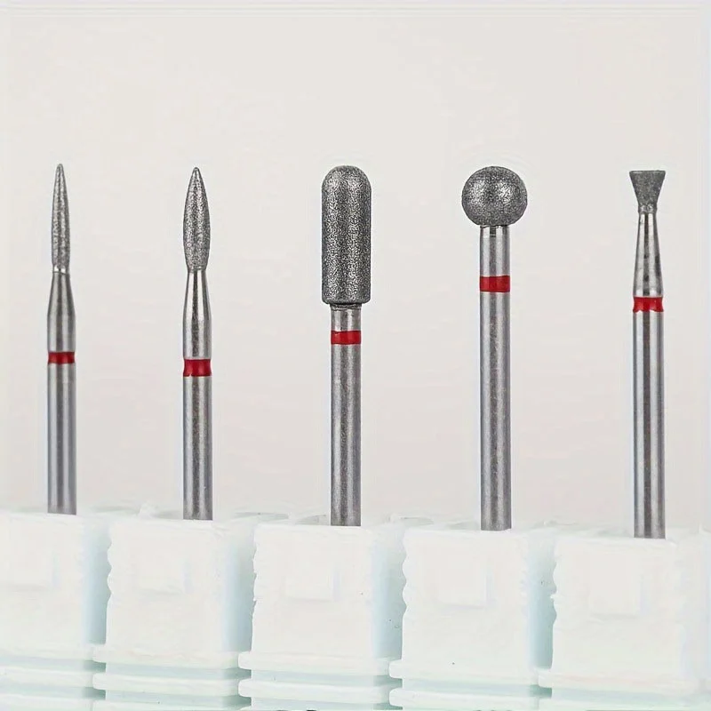 6Pcs Diamond Sand Nail Files Drill Cuticle Polishing Bit Nail Grinding Head Electric Manicure Set for Removing Acrylic Nails Gel