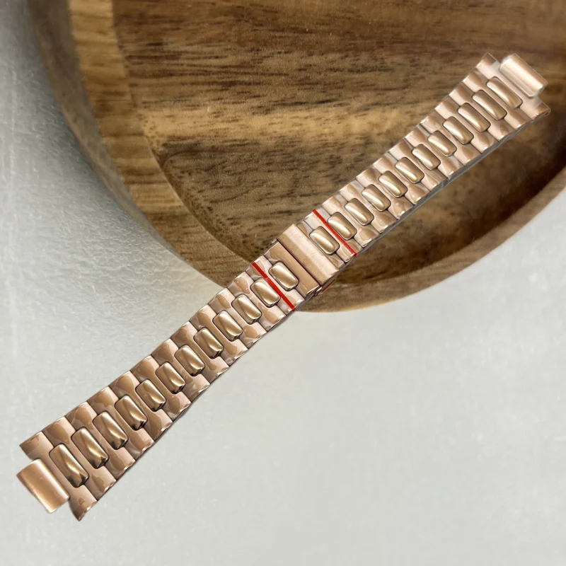 GMOGAR حزام ساعة سوداء 25 مللي متر * 13 مللي متر حزام (استيك) ساعة ل باتك Phlpe نوتيلوس 5711 5712/1A010 محدب الصلب حزام الساعات حزام ناقل من الفولاذ لا شعار