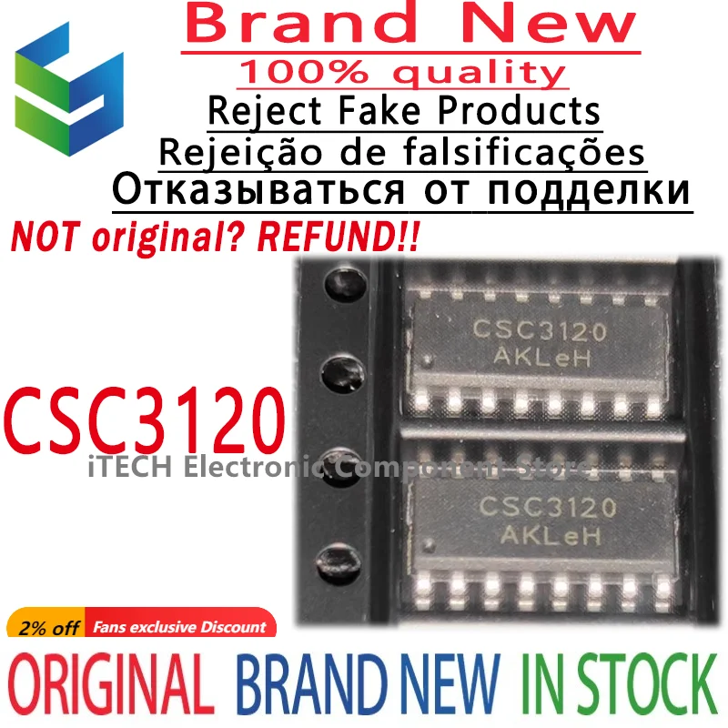 

10pcs/lot Original CSC3120 Substitute IRS2092STRPBF SOP-16 Mono Audio Amplifier Chip 100% New and Genuine