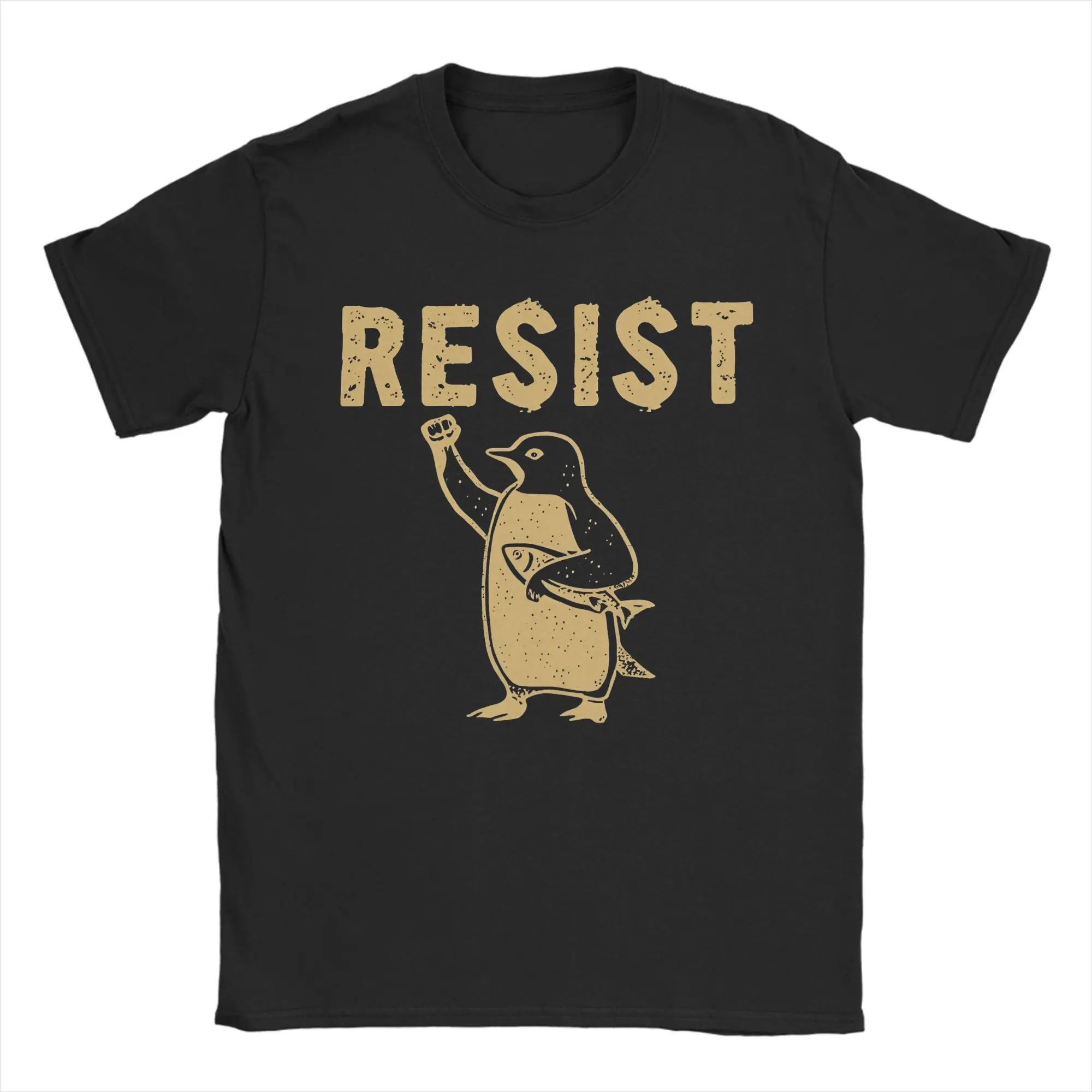 

Men's Resist Penguin T Shirt Pure Cotton Clothing Crazy Short Sleeve Round Collar Tee Shirt Printing T-Shirt