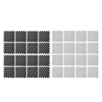 16pcs Floor Mat Exercise Gym Rubber Flooring Tiles Garage Home Fitness Yoga Puzzle Workout Mat Set Kids Training Squares Carpet 5