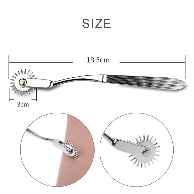 Stainless Steel Pinwheel Needles Wheel Roller Submissve Fetish Sex Slave Kit Sex Toy Nipple Clitoris Stimulator BDSM Lesbian Toy