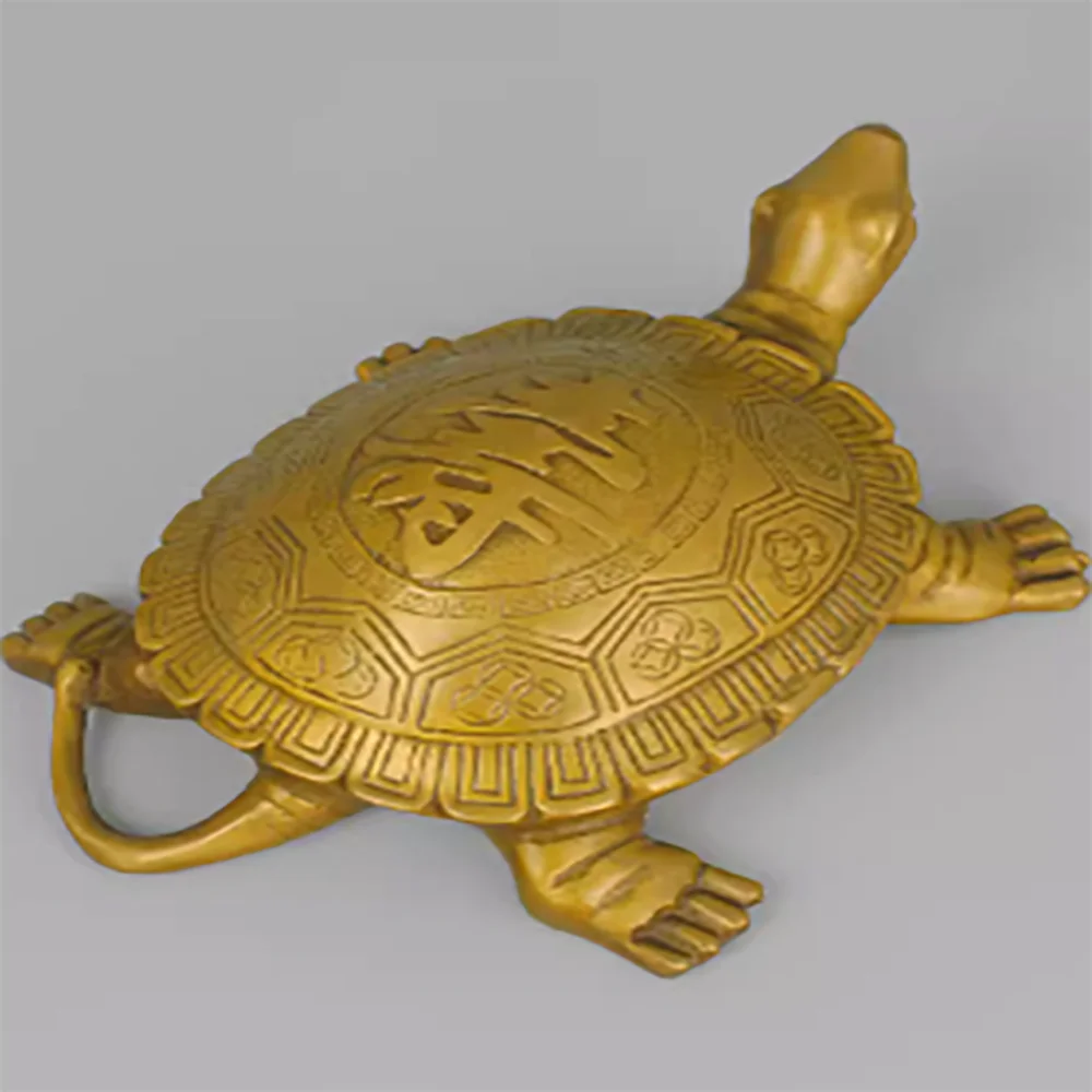 Full copper longevity turtle, longevity turtle, desk, living room, bedroom mascot decoration, handicraft ornaments