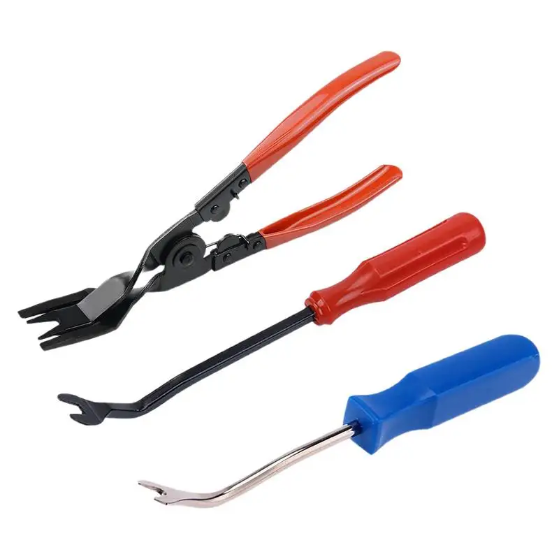 

Car Clip Remover Tool Ergonomic Rubber Handle Kit Auto Panel High precision Removal Installer Repair Tools Kit Fastener Removal