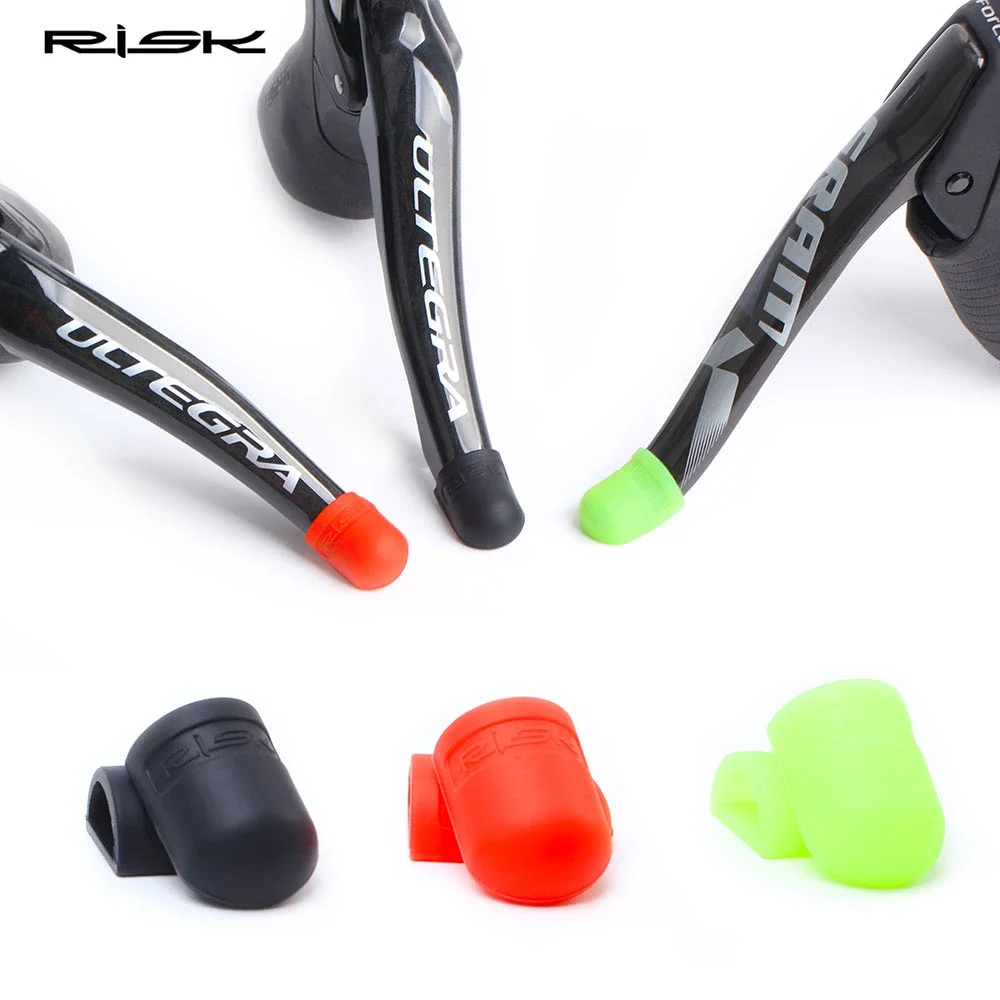 2pcs RISK Silicone Bicycle Handlebar Tape plug Fixed Ring Road Bike Shift Handle Protection Cover Non-Slip Cycling Accessories