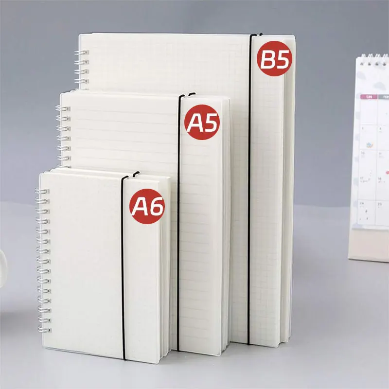 B5/A5/A6 Coil Notebook 80 Pages Matte Cover Horizontal Line Square Hand Ledger Thickened Paper School Office Supplies Stationery