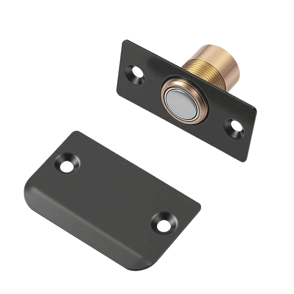 Silent Magnetic Door Latch for Closet Cabinet Adjustable Brass Post Stainless Steel Construction 53x26mm Silent