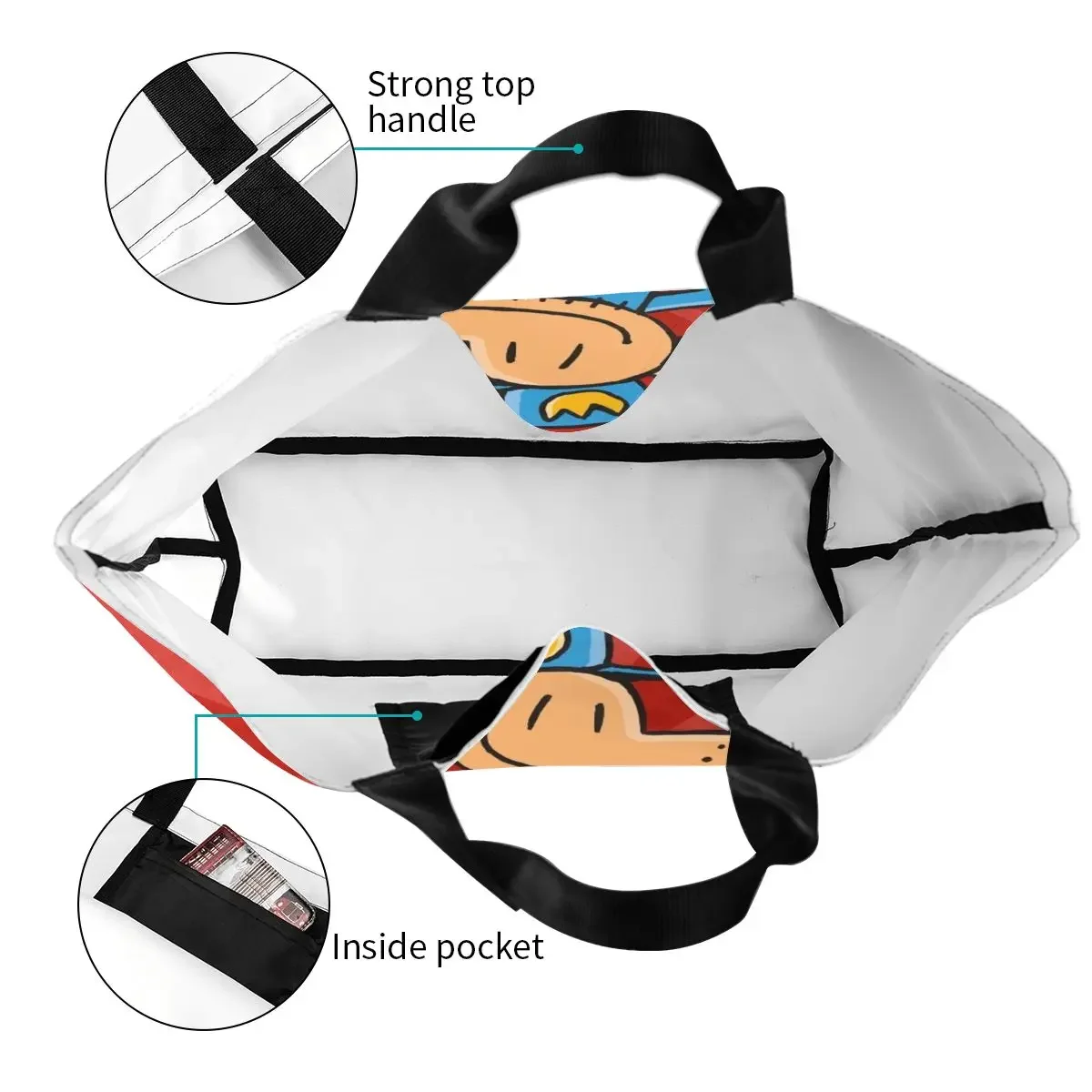 Custom Reusable Dogs Man Shopping Bag Women Shoulder Canvas Tote Bag Portable Grocery Shopper Bags