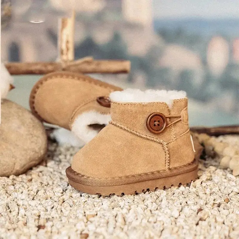 

Plush Warm Kids Snow Boots Baby Girl Boys Shoes Toddler Children Cotton Sneakers First Walkers Non-slip Fashion Infant Boot