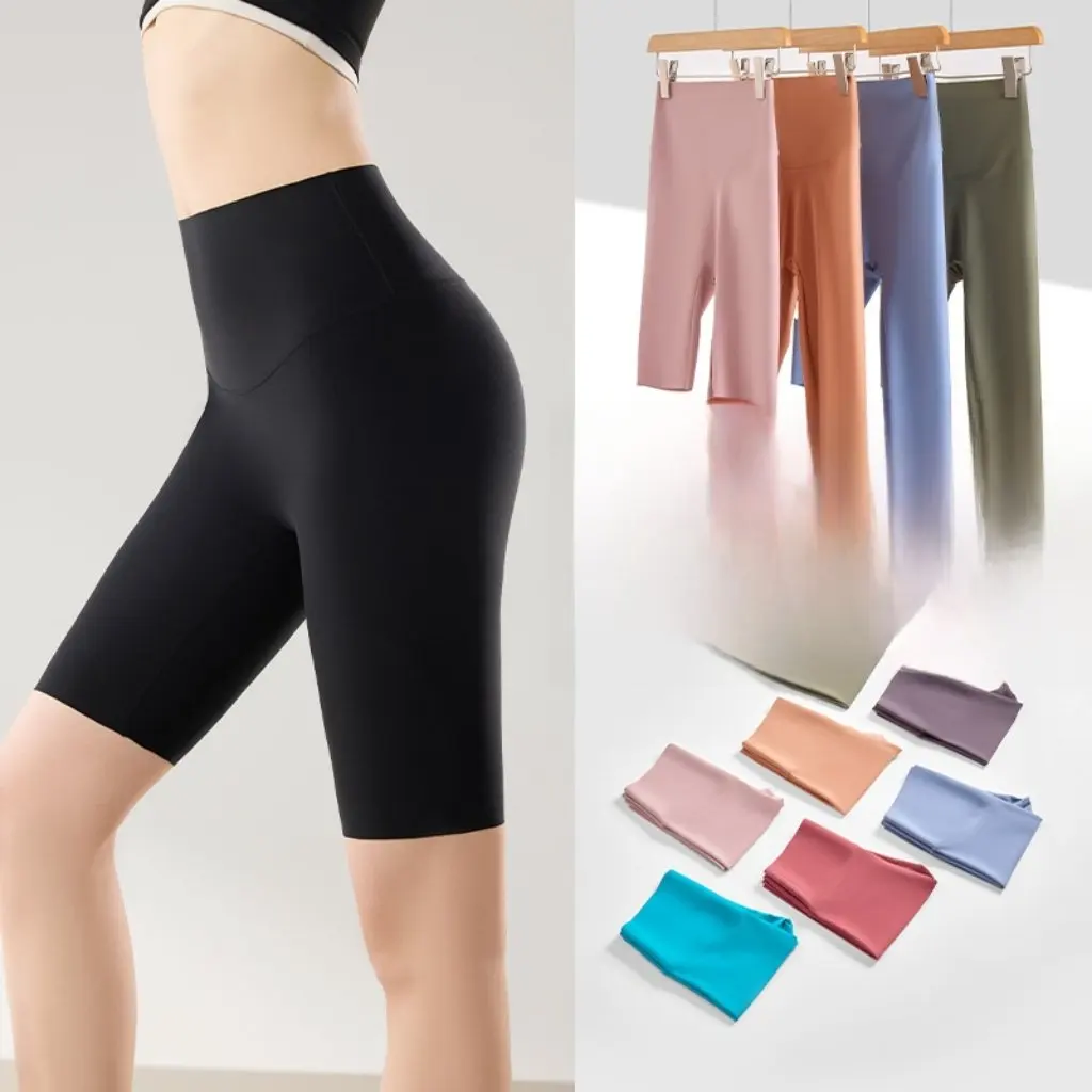 

Yoga Pants for Women Five-Point Sports Cycling Shorts Tight High-Waist Hip Lifting Shark Leggings Thin Summer Fashion