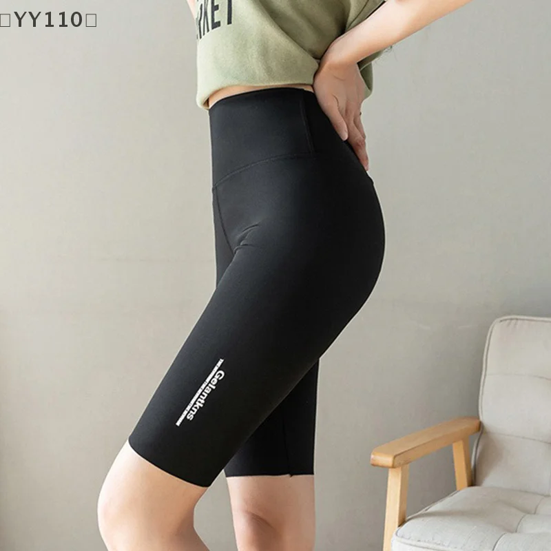 

〔YY110〕Five-point Shark Pants Women's High Waist Tight Leggings Ladies Cycling Sports Belly Shorts Yoga Pants Thin