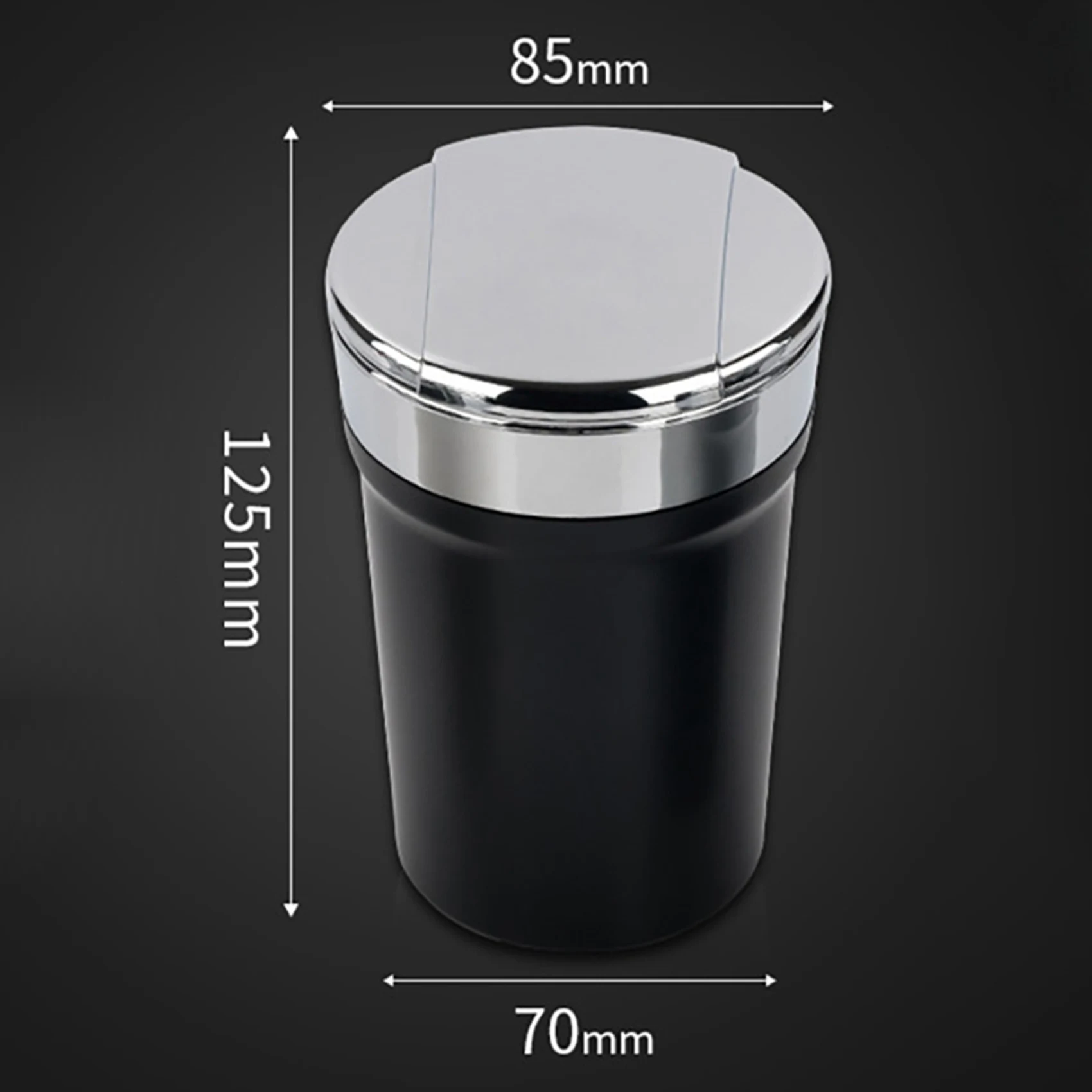 Classy-2X LED Blue Light Windproof Enclosed Home Ashtrays, Car Cup Holder Ashtray, Automatically Extinguished With Lid Designed