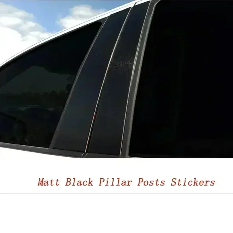 6Pcs Matt Black Car Window Posts Trims Stickers For Toyota Corolla 2014-2018 Auto Door BC Pillar Decorative Panel Accessories