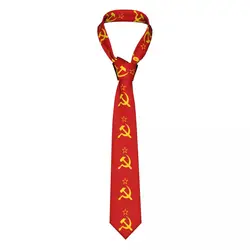 URSS-corbatas de seda de 8 cm para hombre, accesorios para trajes de oficina, martillo y hoz, CCCP, bandera rusa soviética