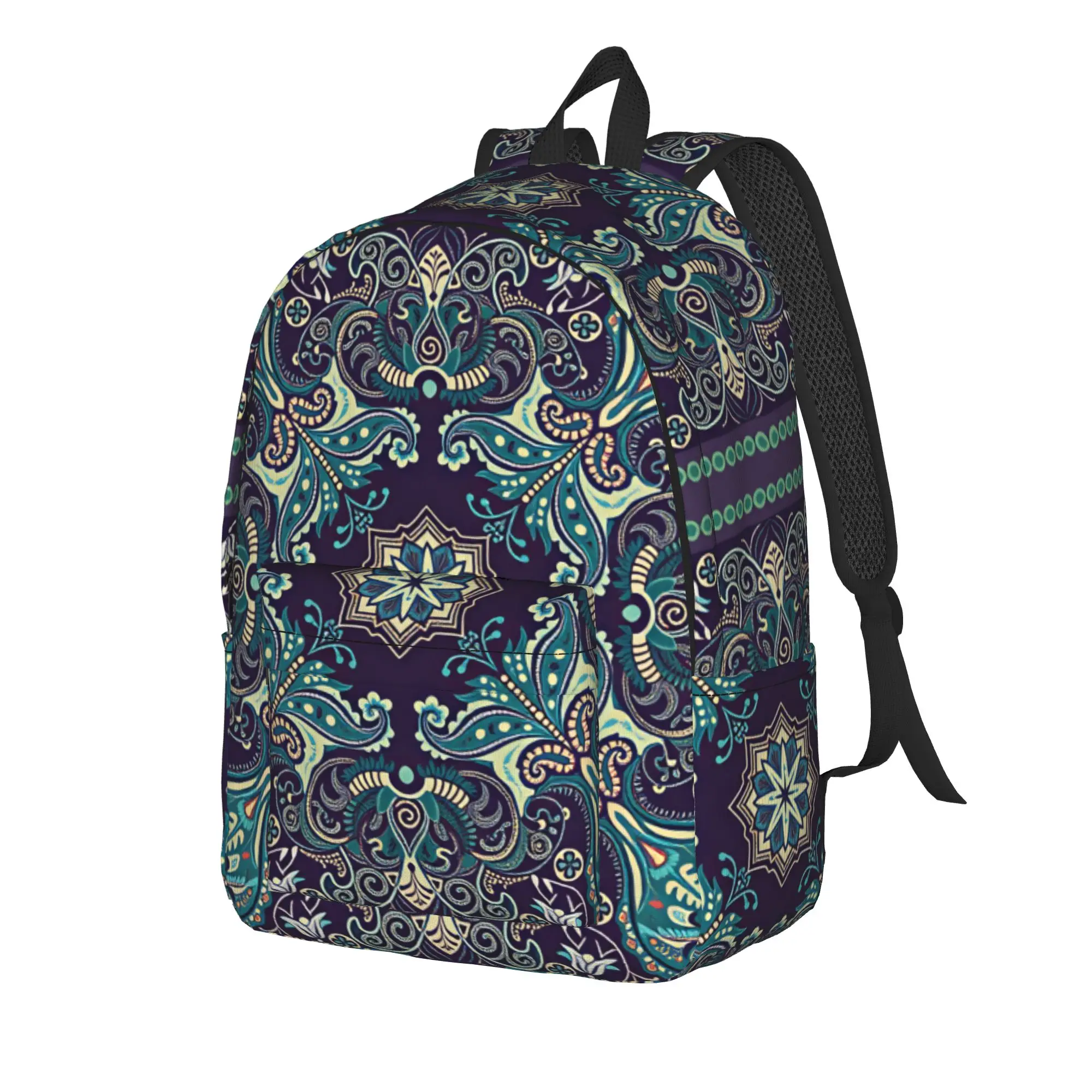 Red Double Layer Feather Paisley Backpack Student  Print Backpacks Polyester Pretty School Bags Travel High Quality Rucksack