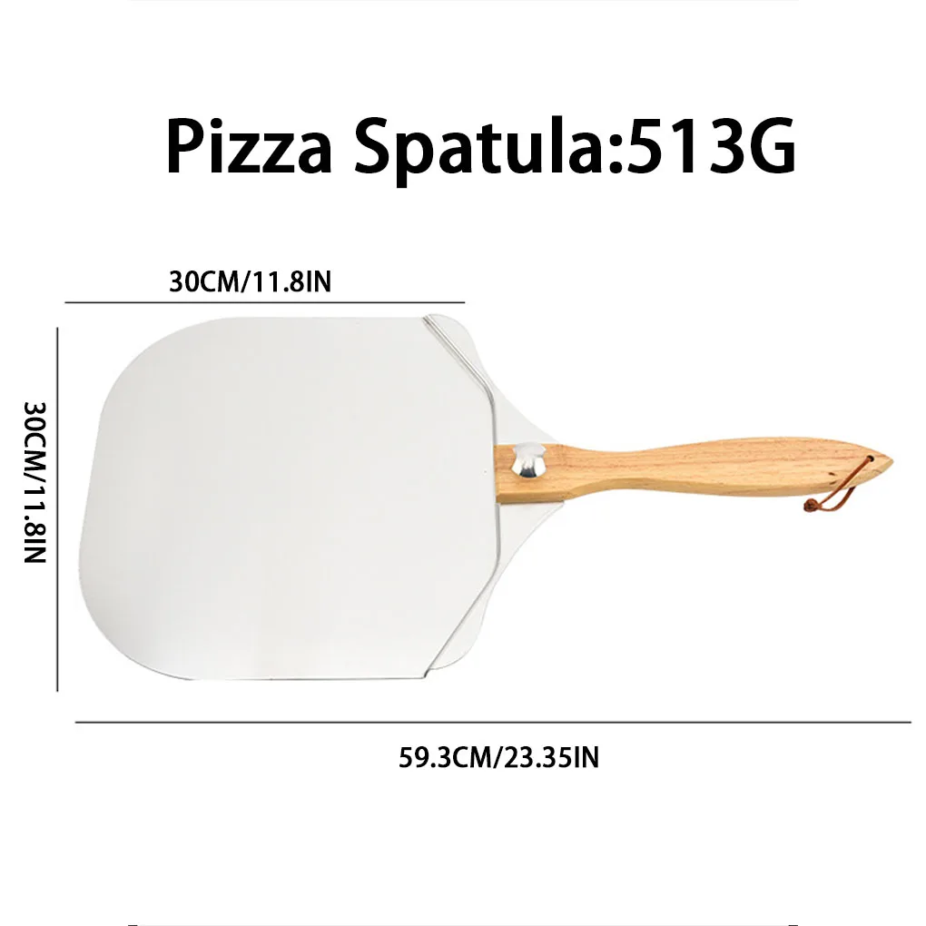Cake Spatula Baking Tool Sturdy Wooden Handle Easy To Store Wooden Handle Transfer Pizza Spatula