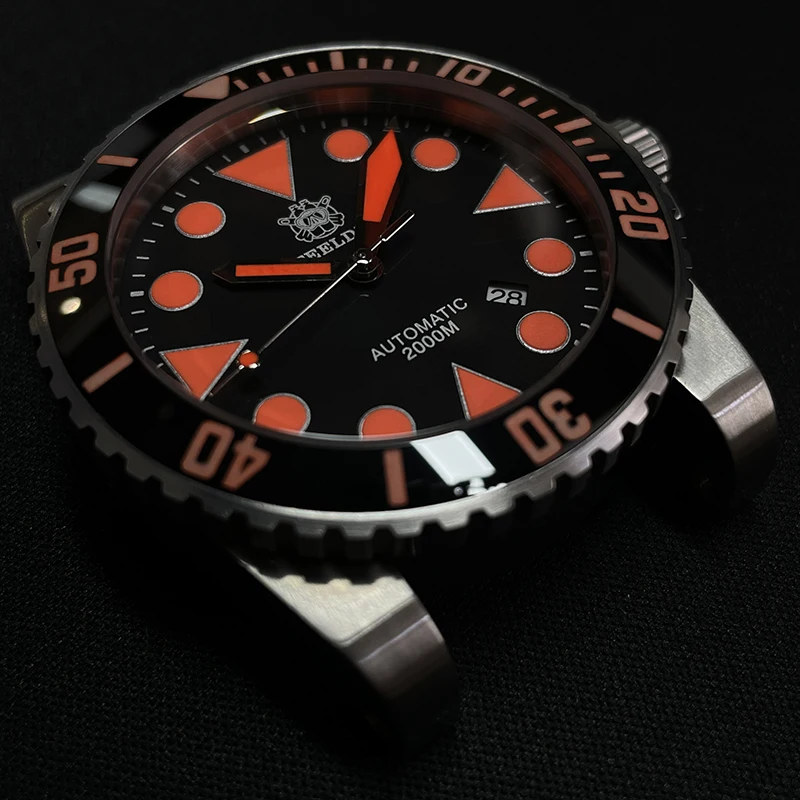 ساعة غواص رجالية من STEELDIVE 46.5 ملم ساعة يد ميكانيكية أوتوماتيكية 2000 متر مقاومة للماء C3 مرآة ياقوت مضيئة NH35 حافة سيراميك