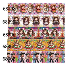 10Yards Mexican Design Cartoon Grosgrain Ribbon  for DIY Hairbows Sewing Accessories