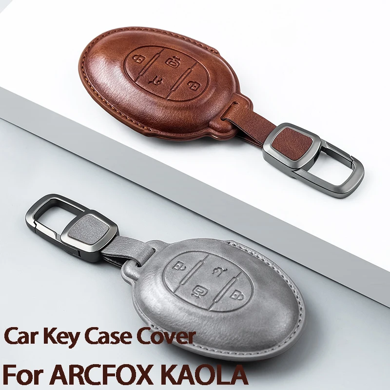

Car Key Case Cover Shell For ARCFOX KAOLA S Leather Remote Key Case Cover Shell High Quality Keychain Holder