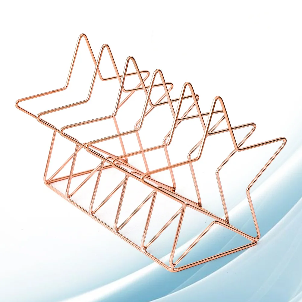 

Rose Gold Iron Art Star Shape Desktop Book Shelf Creative Simple Organizer Rack Nordic Style Book Holder Home Office Storage