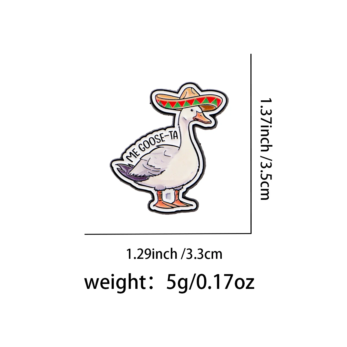 المكسيكي مضحك الإسبانية أوزة المينا دبوس التلبيب دبابيس لحقائب الظهر دبابيس للنساء مجوهرات بأشكال حيوانات اكسسوارات الأصدقاء هدية