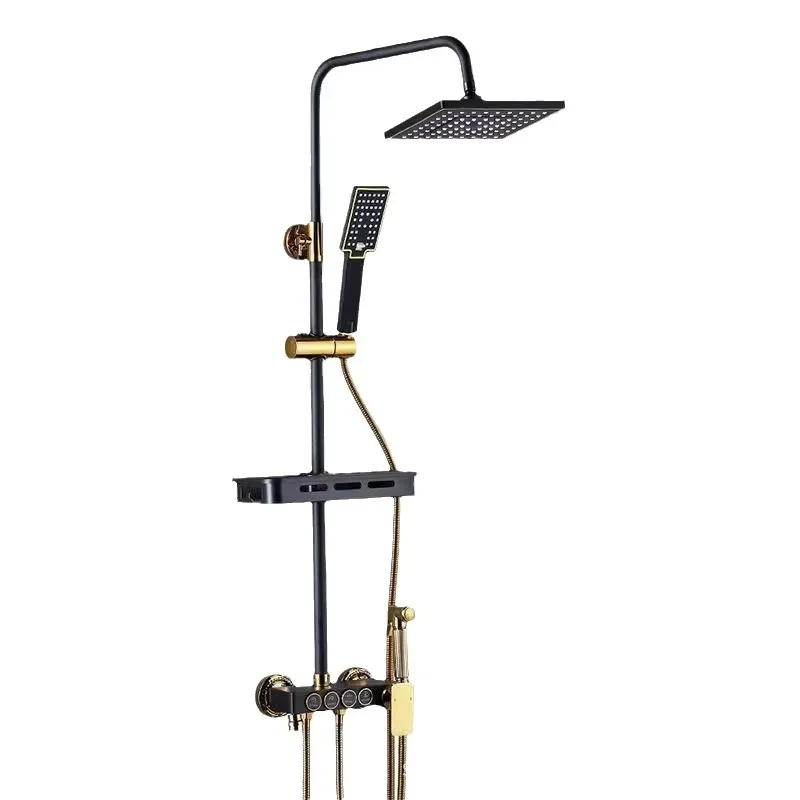 

Household All-copper Constant-temperature Shower Head Set, Black Pressurized Shower