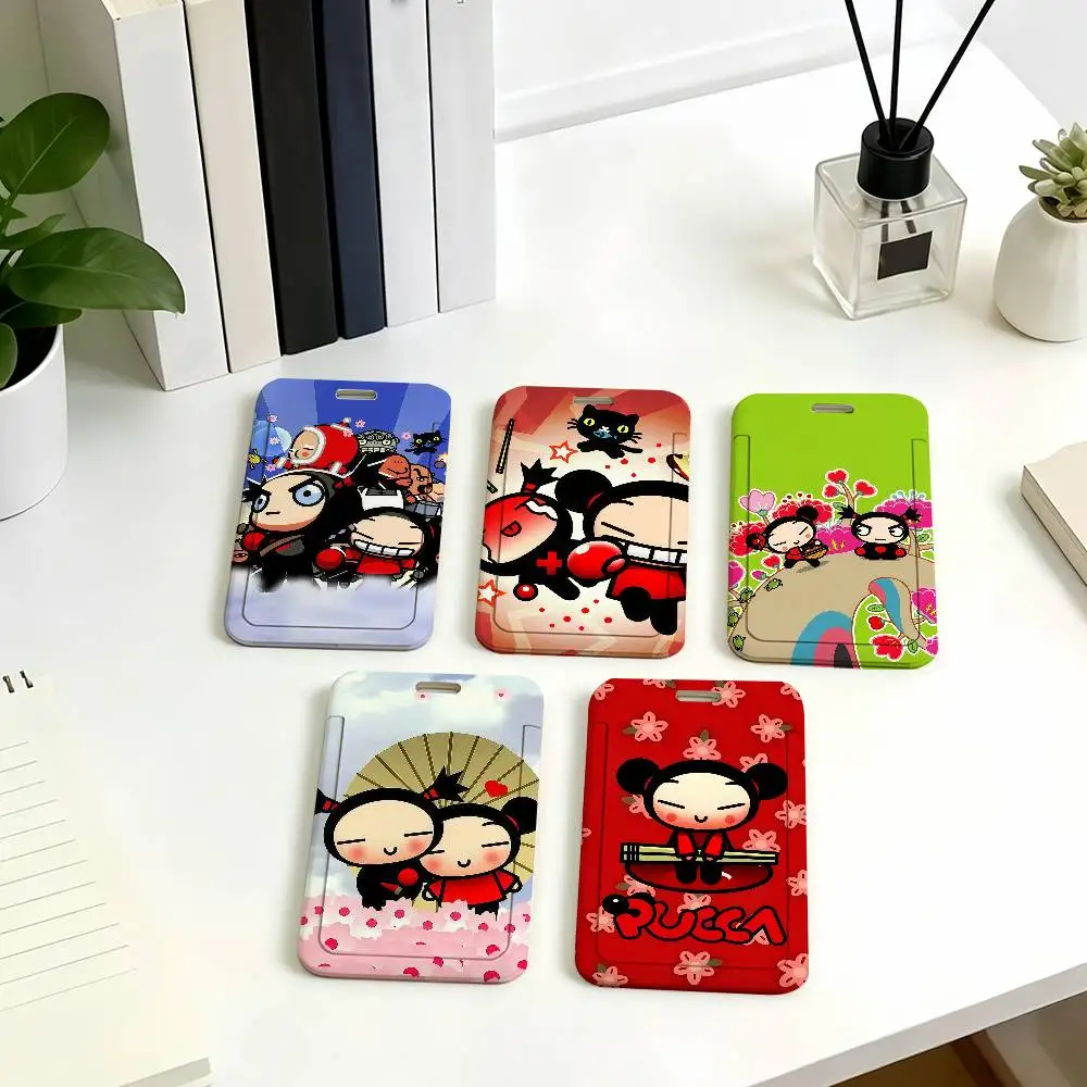 Cute Pucca and Garu Student ID Case Daily Use Subway Commute Card  Work Permit Cover Office School  Access Bus Card Protector