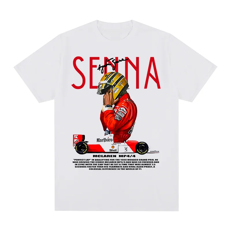 Brazilian Ayrton Senna T-shirt Vintage Graphic Breathable pure Cotton Men T shirt Summer New Fashion Men's Women's T-shirt