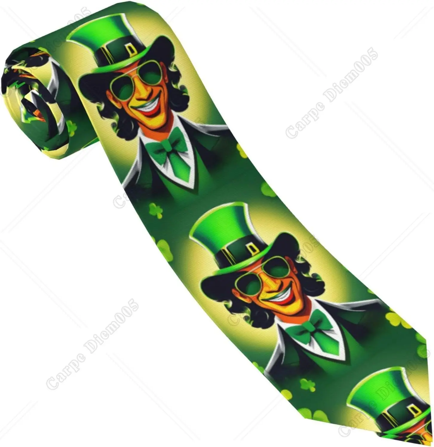 Happy St Patrick'S Day Print Necktie,Fashionable and Versatile, Suitable for Various Occasions