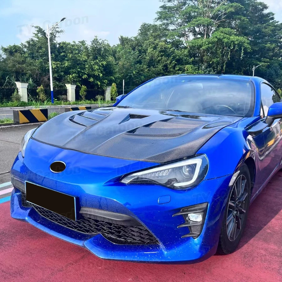 Real Carbon Fiber Hood Bonnet Cover Fit For 2012-2019 Toyota GT86 FT86 ZN6 FRS BRZ ZC6 VRS Style Car Vent Air outlet Hood FRP