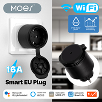 MOES Tuya WiFi Smart Plug 16A EU Socket Outlet IP44 Waterproof Dustproof Power Electricity Monitor Work with Alexa Google Home