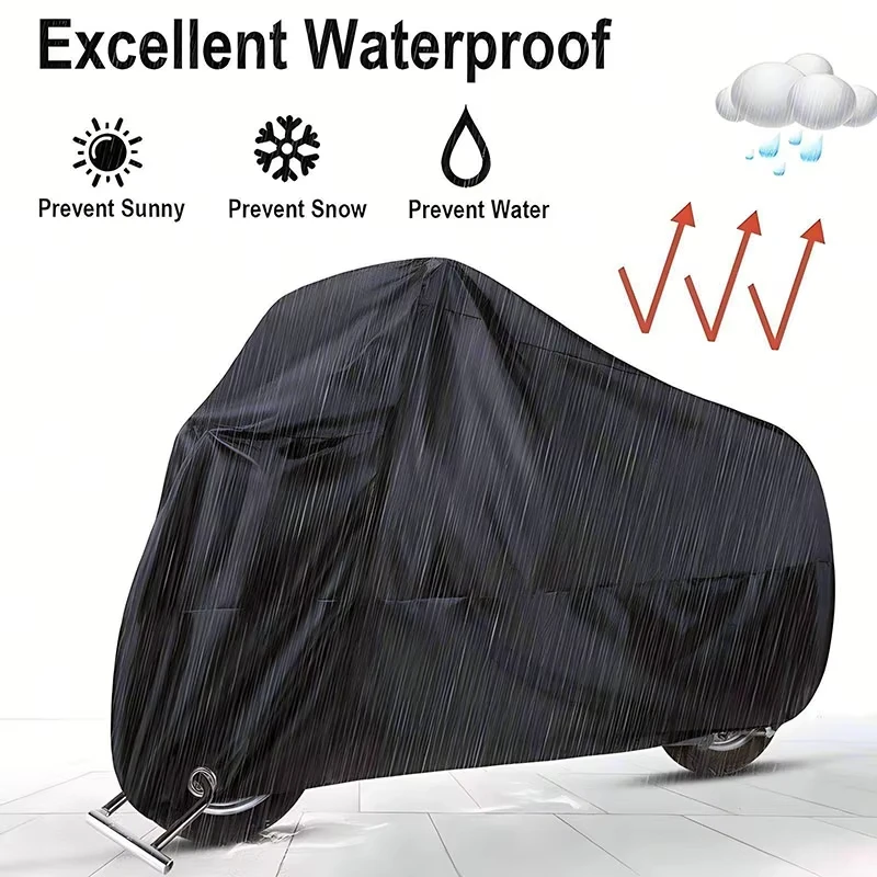 

Hot Motorcycle Coat Black Motorcycle Cover Rainy Season Waterproof 190T Polyester Electric Car Cover