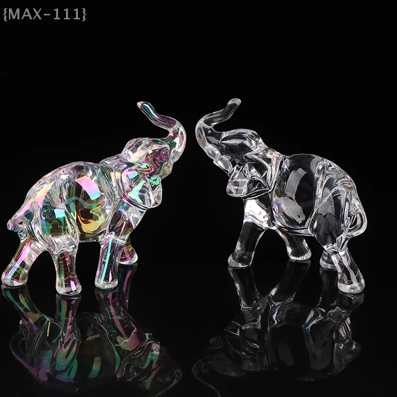 【F2-MAX111】Niedliche Kristall-Babyelefanten-Statue Miniatur - Tierfigur Handgefertigtes Desktop-Ornament Wohnzimmer Heimdekoration Geschenk