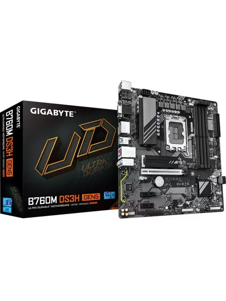 Gigabyte B760M DS3H GEN5 carte mère DDR5 compatible CPU 14600KF/12600KF interface diversifiée BIOS mise à jour instantanée Gigabyte B760M DS3H GEN5 carte mère DDR5 compatible CPU 14600KF/12600KF interface diversifiée BIOS mise à jour instantanée