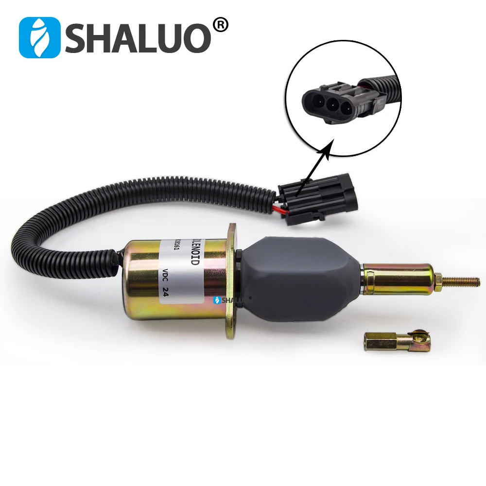 New DC12V 24V 3928161 Genset Engine Fuel Shutdown Stop Solenoid Valve Flameout Fuel Cutting Valve Control Switch Generator Parts