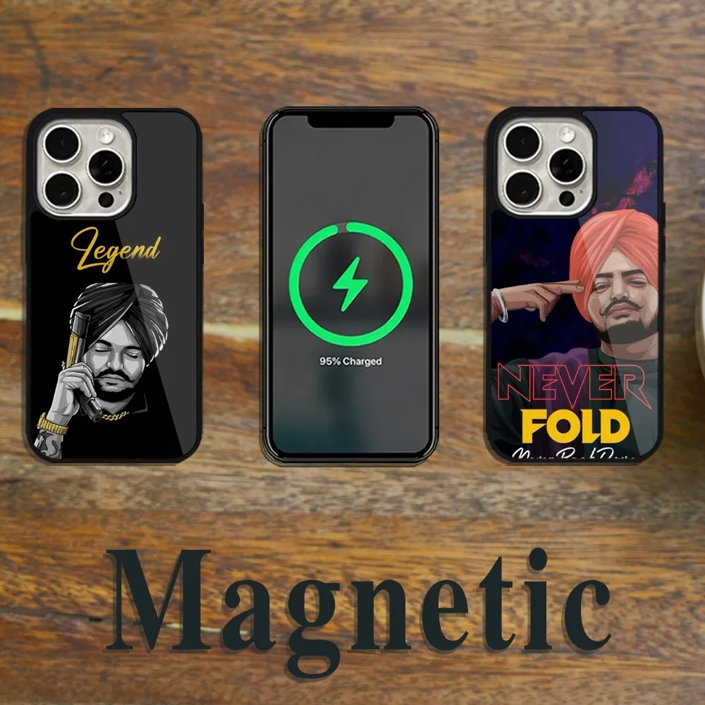 Singer Sidhu Moose Wala Phone Case Magsafe Magnetic For iPhone 11 12 13 14 15 Pro Max Plus Wireless Charging