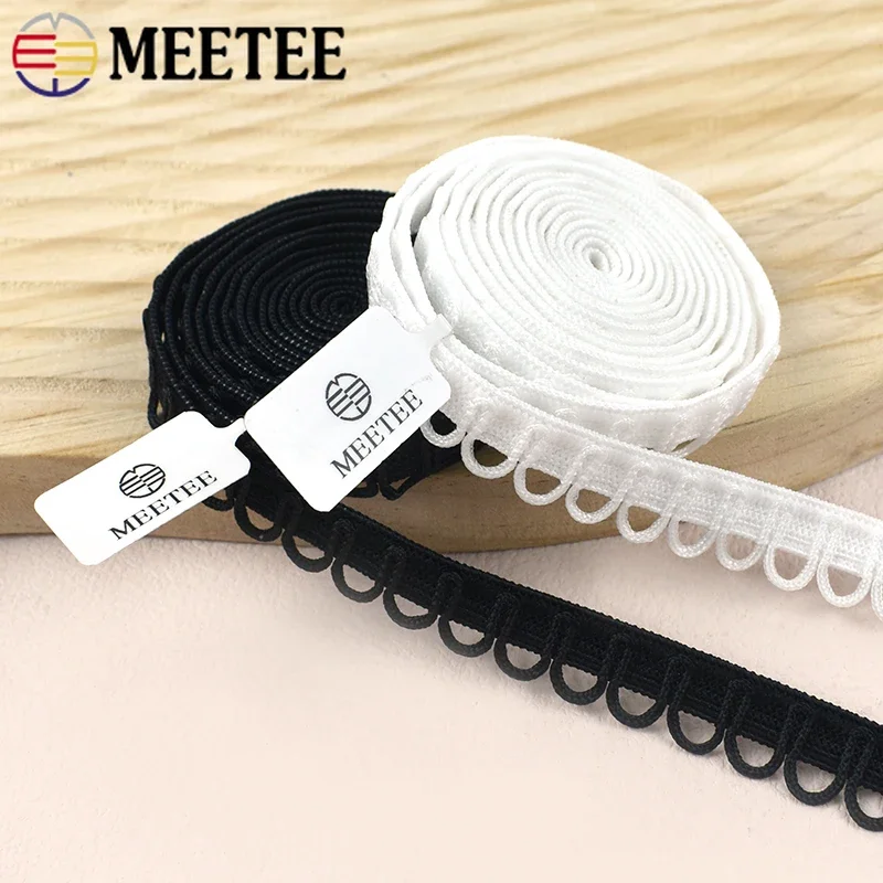 

2/5/10M Nylon Elastic Band U-shape Loop Buttonhole Collar Underwear Lace Trim Wedding Dress Ribbon Band DIY Sewing Accessories