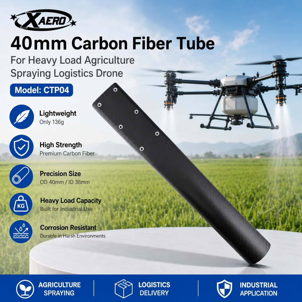 XAERO 40mm Carbon Fiber Tube Accessories for Heavy Load Agriculture Spraying Logistics Drone