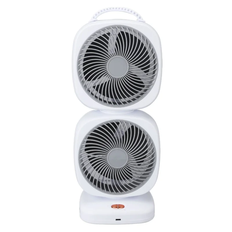 Camping Office Home Small Oscillating Tower Fan Double Layer 5 Speeds Portable Rechargeable Table Fan