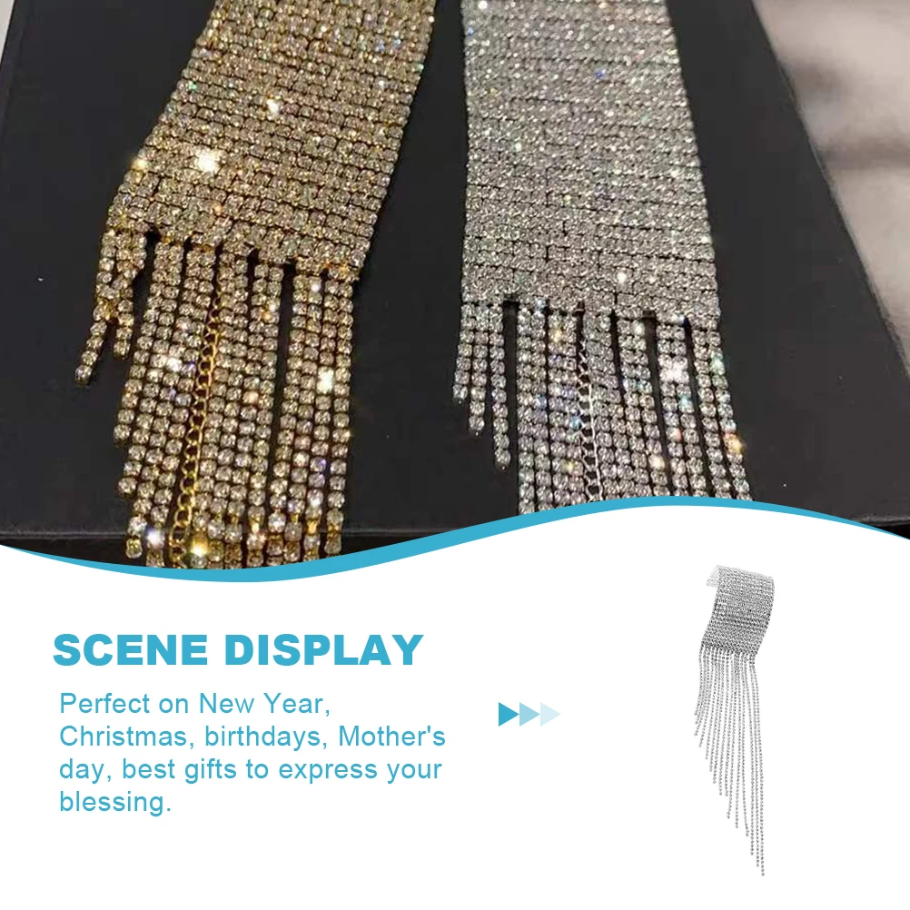 

Rhinestone Bracelet for Women Wrap Bracelet Hand Jewelry Elegant Crystal Anklet Gift for Christmas Birthday Mother's Day