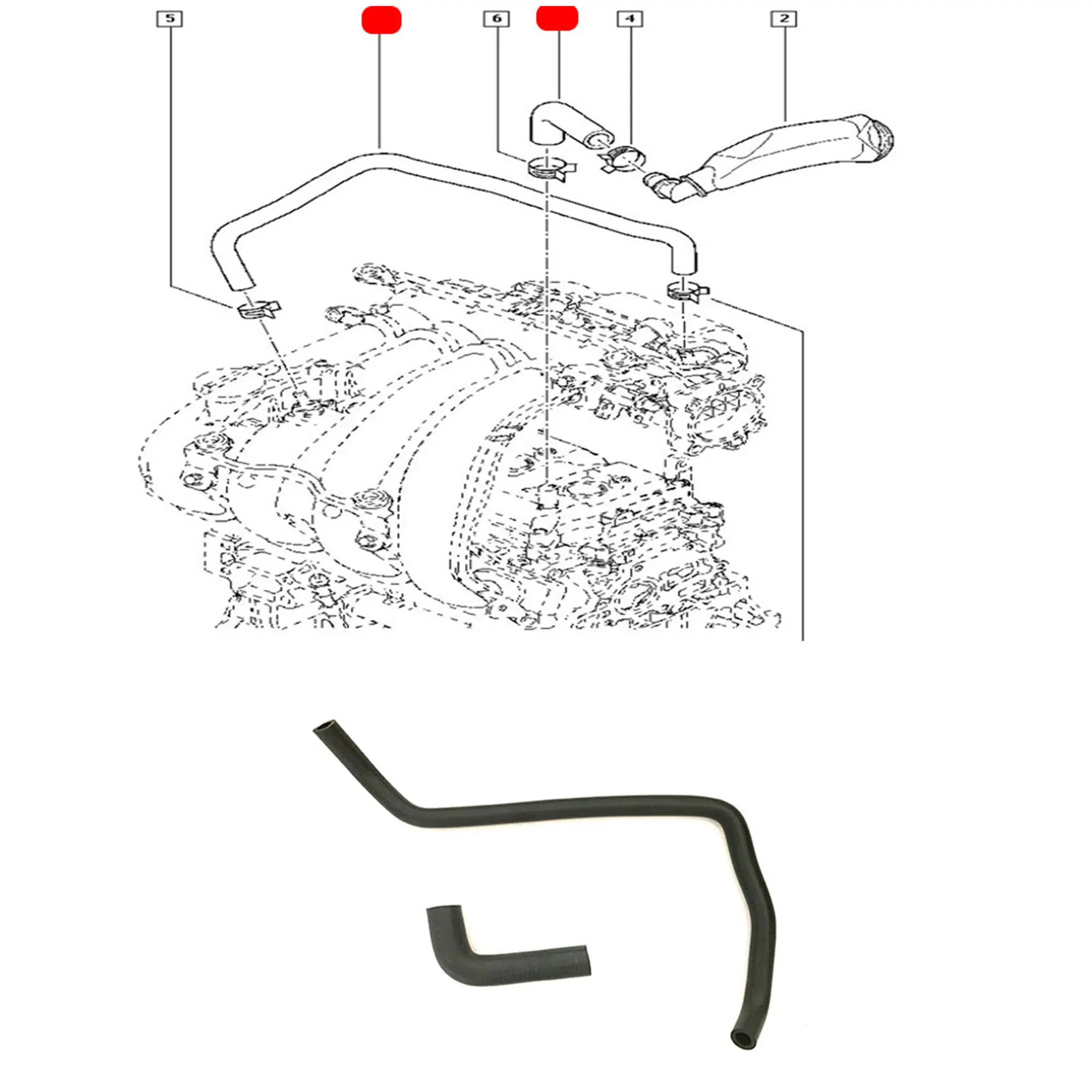 11826-EN21D, 11826-EN205 Are Suitable for Nissan Teana Xuan Yi Engine Exhaust Hose Ventilation Pipe Engine Models J32Z, L33Z