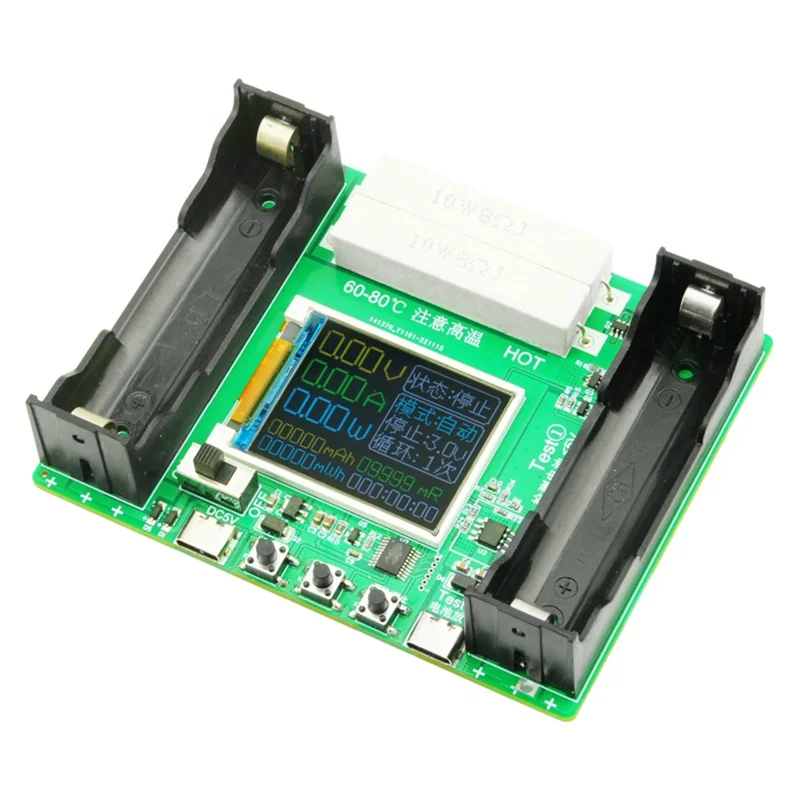 18650 Lithium Battery Capacity Tester Module MAh MWh Type C Digital Battery Power Detector Module 18650 Battery Tester