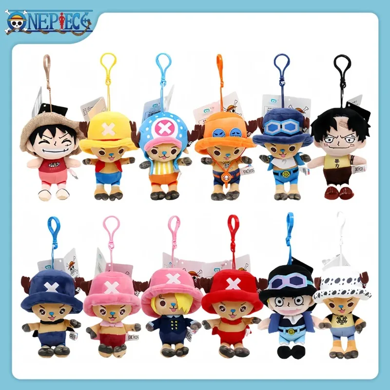 2024 New Genuine One Piece Doll Filled Plush Pendant Animation Peripheral Luffy Pendant Women's Bag Pendant Children's Gift