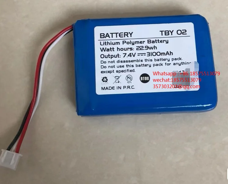 

For EMTEK TBY 02 Battery Lithium Polymer Battery 7.4v 3100mAh Working Hours Of 10 Hours TRY O2