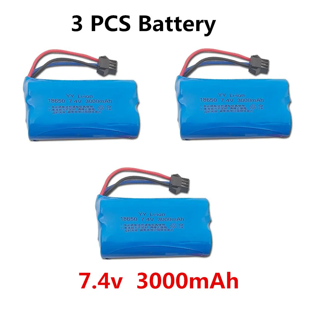 Akumulator 7,4 V 3000 mAh odpowiedni do: MN-82 MN82 LC79 RC Akcesoria samochodowe Wtyczka SM-3p