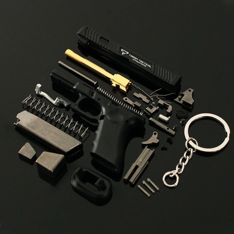 1:3 Semi Alloy G34 Pistol Model Disassemble Mini Gun Toy Keychain Bag Pendant Craft for Chlidren Adults