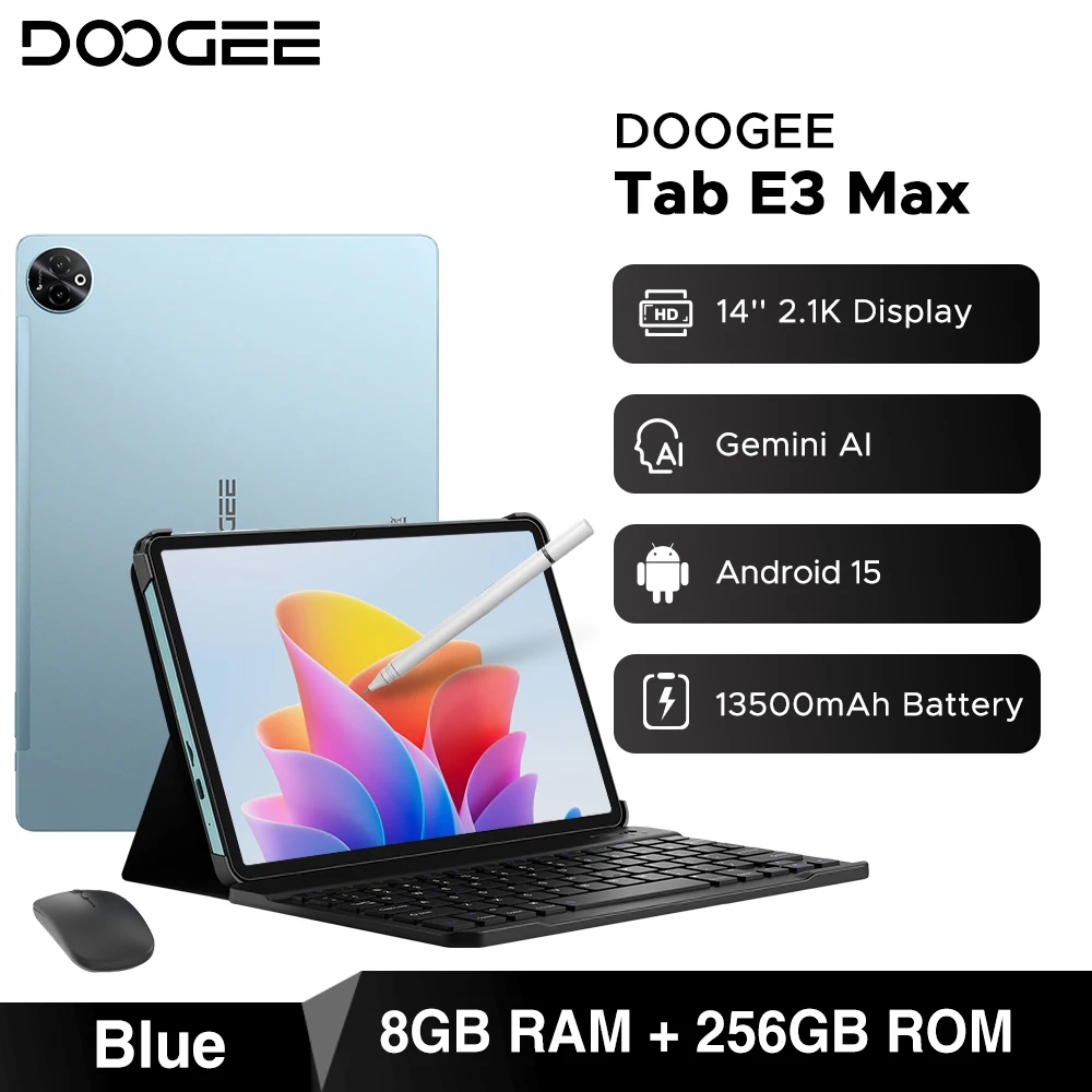 Global Version DOOGEE Tab E3 Max Tablet PC Android 15 Gemini AI 14