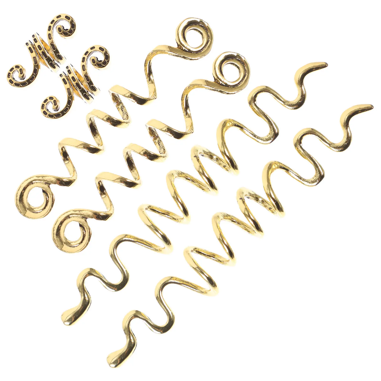 

6Pcs Braiding Hair Accessories Women Dreadlock Jewelry Cuffs Rings Charms for Braids Extensions Dreadlock Accessories