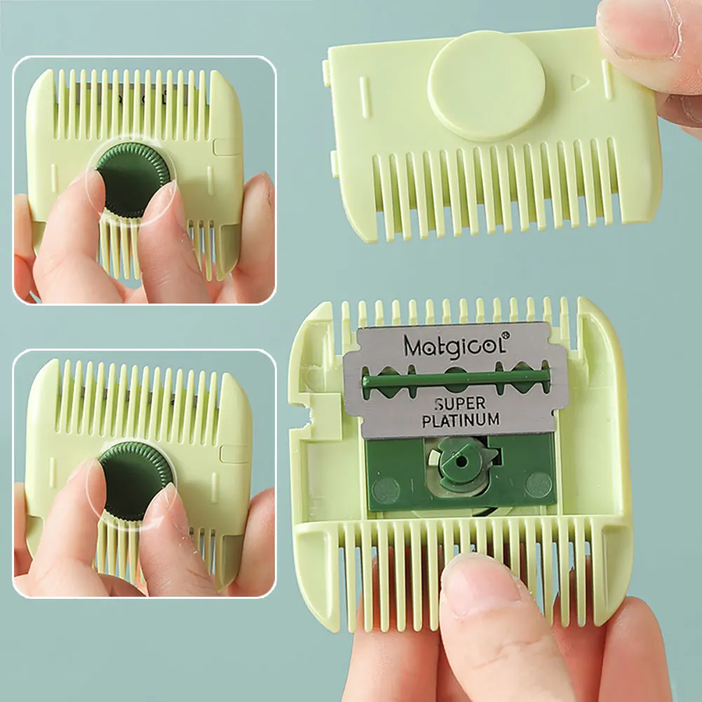 Mini Hair Cutting Comb Professional Portable Trimming Split Ends Hair 2 in 1Thinning Hair Trimmer Girl Hairdressing Razor Tool