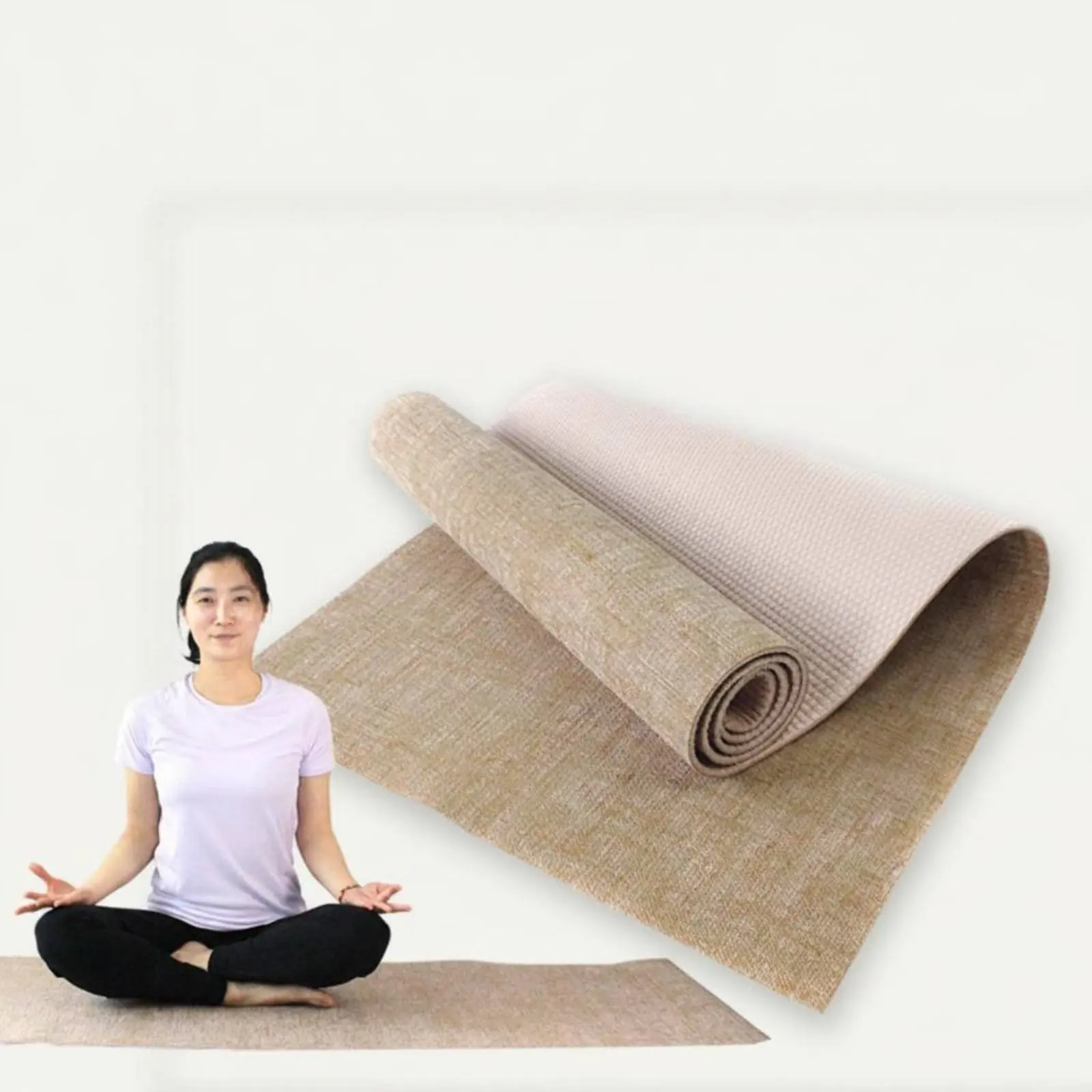 

Linen PVC Exercise Mat Soundproof Thick Exercise Mat Environmentally Conscious Double-Sided for Home